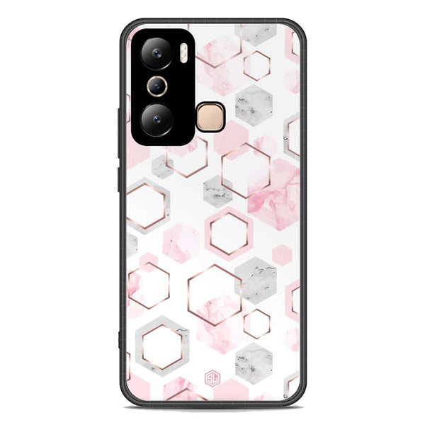 Stylish Marble Series Soft Phone Case - Premium Glass Case - Design 4 - Infinix Hot 20i