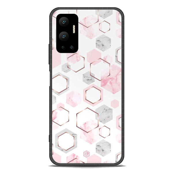 Stylish Marble Series Soft Phone Case - Premium Glass Case - Design 4 - Infinix Hot 12