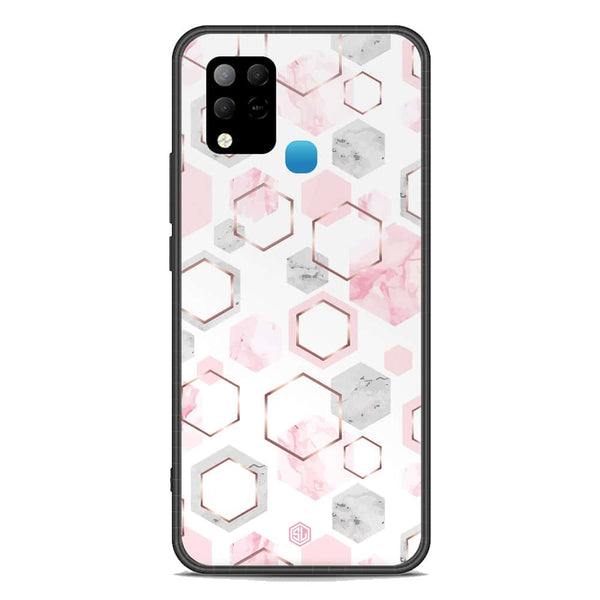Stylish Marble Series Soft Phone Case - Premium Glass Case - Design 4 - Infinix Hot 10S