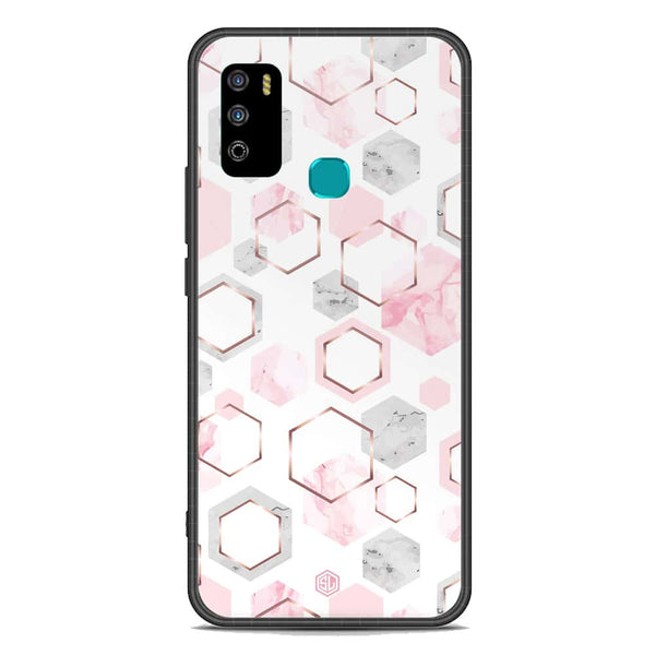 Stylish Marble Series Soft Phone Case - Premium Glass Case - Design 4 - Infinix Hot 9 Play