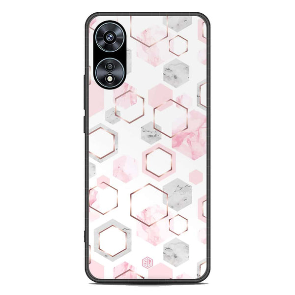 Stylish Marble Series Soft Phone Case - Premium Glass Case - Design 4 - Oppo A78 4G