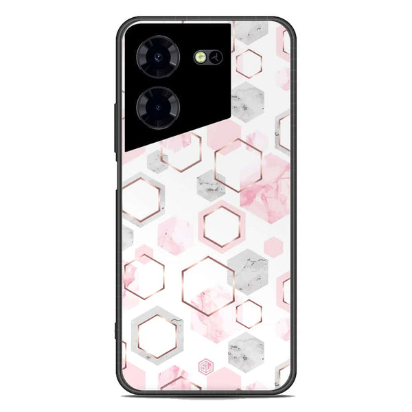 Stylish Marble Series Soft Phone Case - Premium Glass Case - Design 4 - Tecno Pova 5 Pro