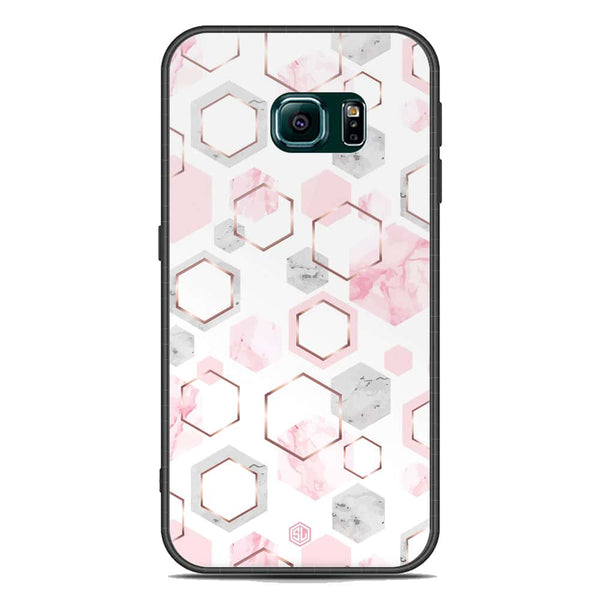 Stylish Marble Series Soft Phone Case - Acrylic Case - Design 4 - - Samsung Galaxy S6 Edge Plus