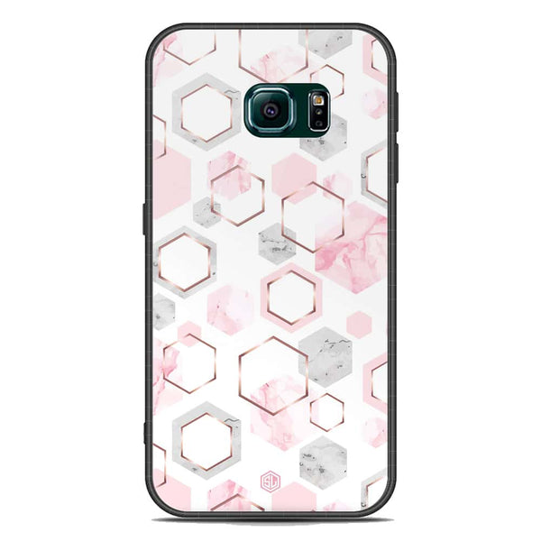 Stylish Marble Series Soft Phone Case - Acrylic Case - Design 4 - - Samsung Galaxy S6 Edge