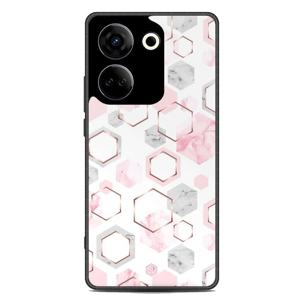 Stylish Marble Series Soft Phone Case - Metal Case - Design 4 - Tecno Camon 20 Pro