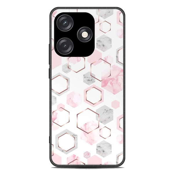 Stylish Marble Series Soft Phone Case - Metal Case - Design 4 - Tecno Spark 10C