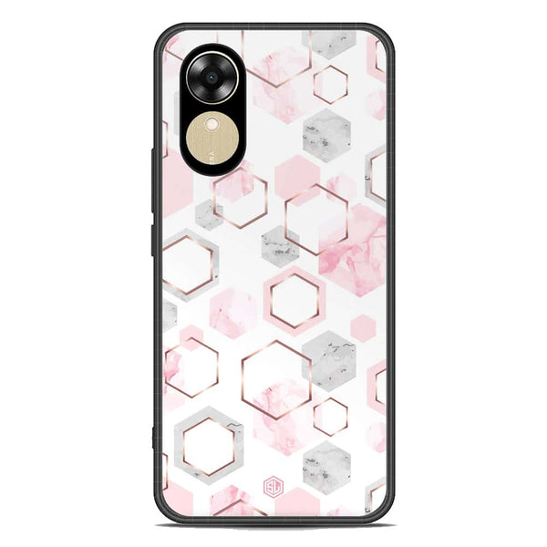 Stylish Marble Series Soft Phone Case - Premium Glass Case - Design 4 - Oppo A17k