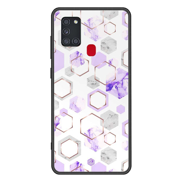 Stylish Marble Series Soft Phone Case - Premium Glass Case - Design 5 - Samsung Galaxy A21s