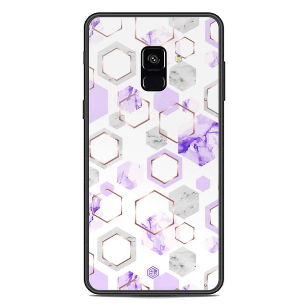 Stylish Marble Series Soft Phone Case - Premium Glass Case - Design 5 - Samsung Galaxy A8 2018