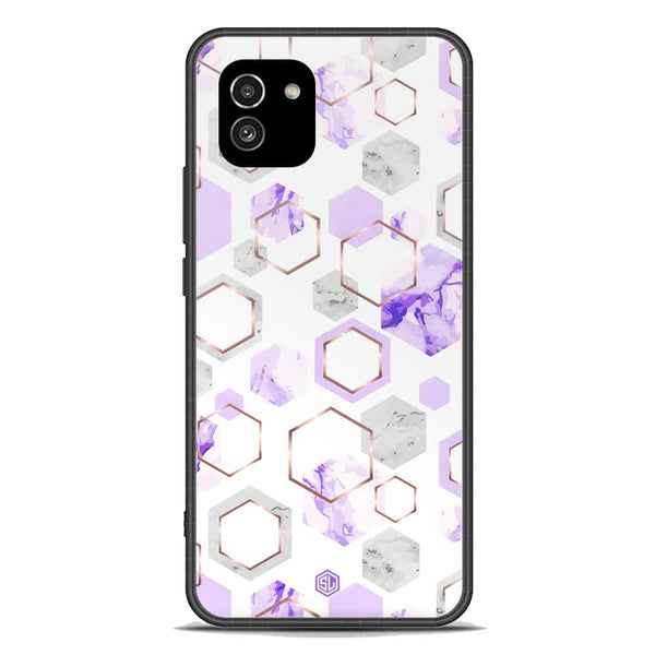 Stylish Marble Series Soft Phone Case - Premium Glass Case - Design 5 - Samsung Galaxy A03
