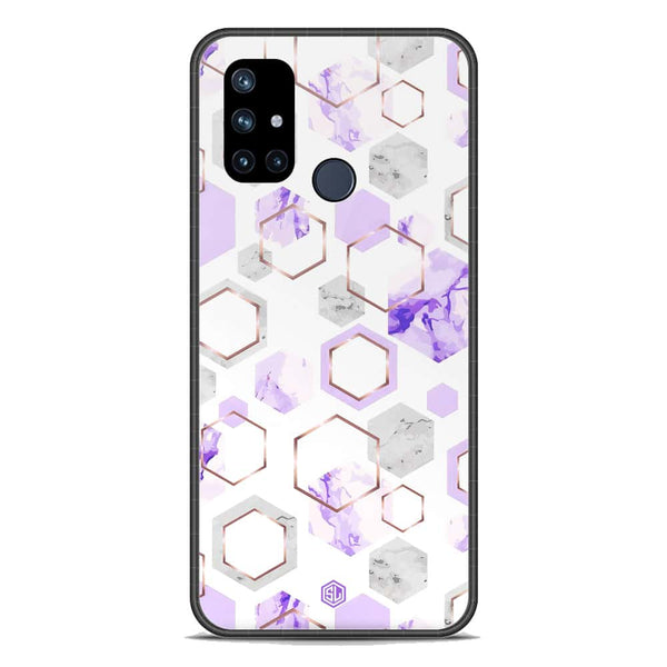 Stylish Marble Series Soft Phone Case - Premium Glass Case - Design 5 - OnePlus Nord N10 5G