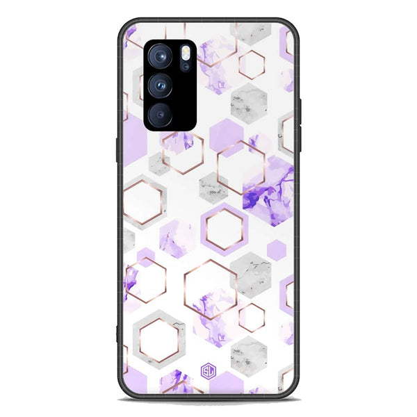 Stylish Marble Series Soft Phone Case - Premium Glass Case - Design 5 - Oppo Reno 6 5G