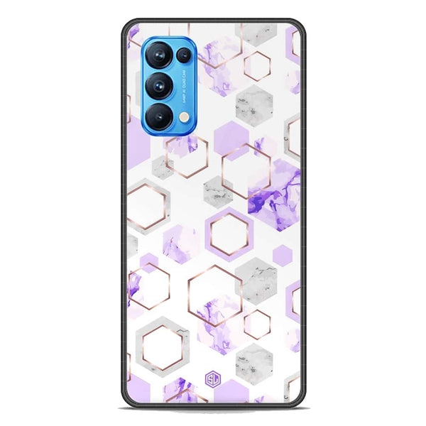 Stylish Marble Series Soft Phone Case - Premium Glass Case - Design 5 - Oppo Reno 5 Pro 5G