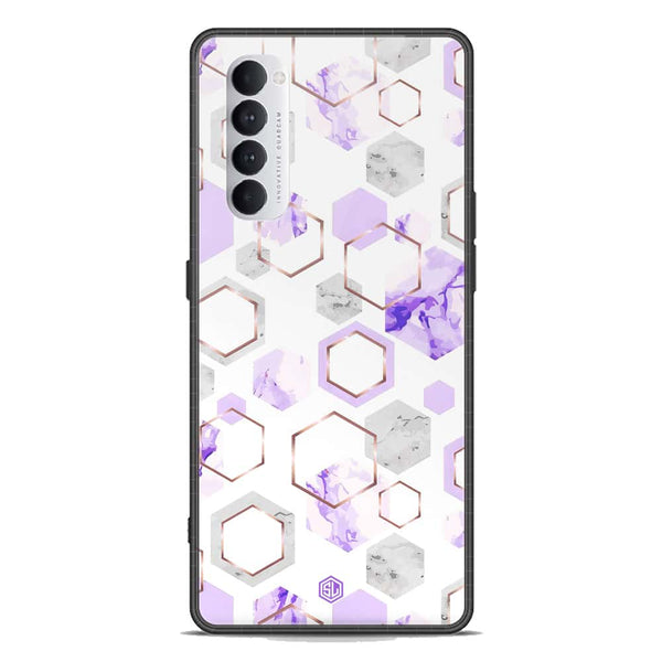 Stylish Marble Series Soft Phone Case - Premium Glass Case - Design 5 - Oppo Reno 4 Pro 5G