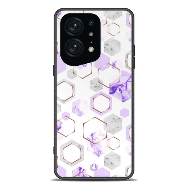 Stylish Marble Series Soft Phone Case - Premium Glass Case - Design 5 - Oppo Find X5 Pro