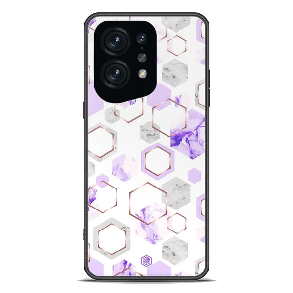 Stylish Marble Series Soft Phone Case - Premium Glass Case - Design 5 - Oppo Find X5