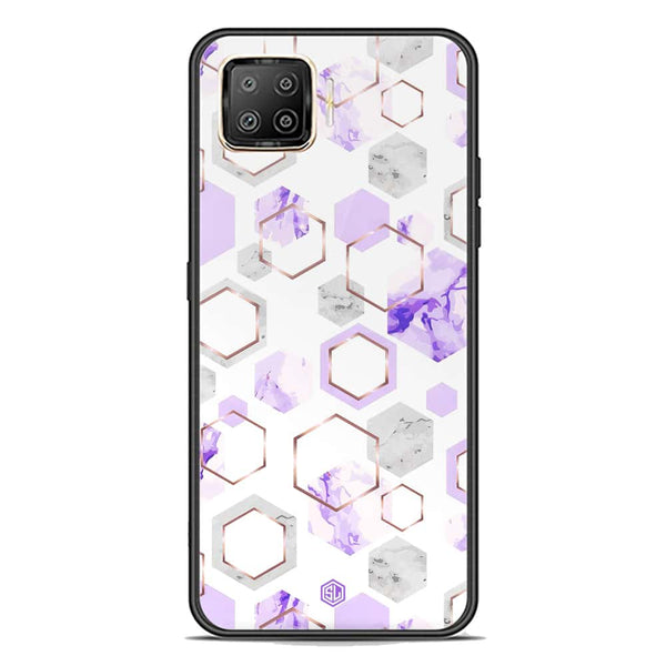 Stylish Marble Series Soft Phone Case - Premium Glass Case - Design 5 - Oppo F17
