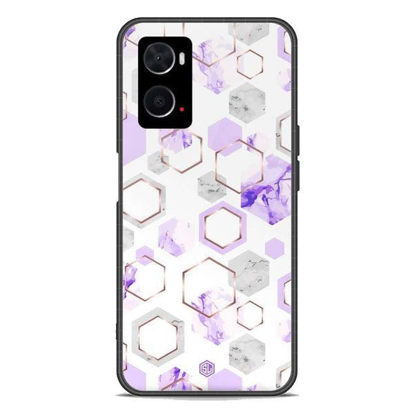 Stylish Marble Series Soft Phone Case - Premium Glass Case - Design 5 - Oppo A96 4G