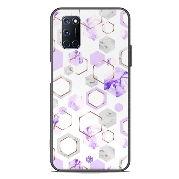 Stylish Marble Series Soft Phone Case - Premium Glass Case - Design 5 - Oppo A92