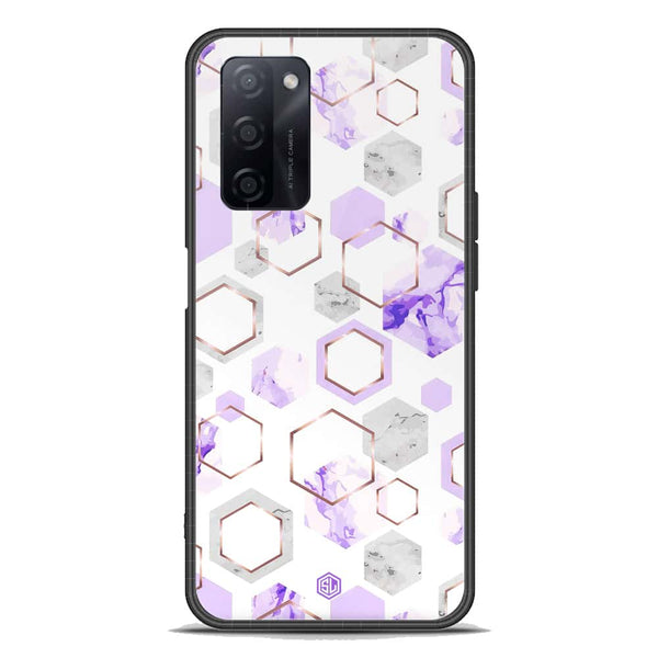 Stylish Marble Series Soft Phone Case - Premium Glass Case - Design 5 - Oppo A55 5G