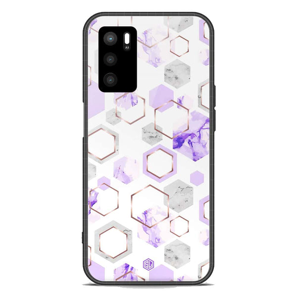 Stylish Marble Series Soft Phone Case - Premium Glass Case - Design 5 - Oppo A16s