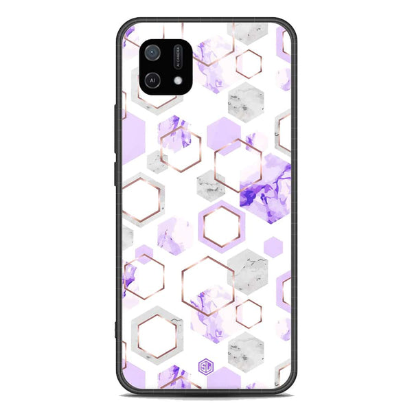 Stylish Marble Series Soft Phone Case - Premium Glass Case - Design 5 - Oppo A16K