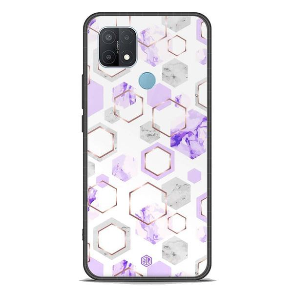 Stylish Marble Series Soft Phone Case - Premium Glass Case - Design 5 - Oppo A15