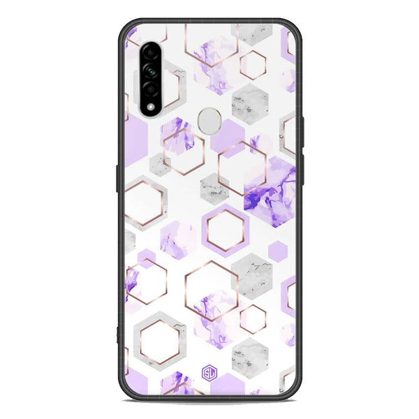Stylish Marble Series Soft Phone Case - Premium Glass Case - Design 5 - Oppo A8