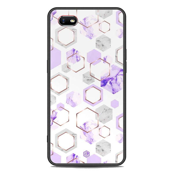 Stylish Marble Series Soft Phone Case - Premium Glass Case - Design 5 - Oppo A1k