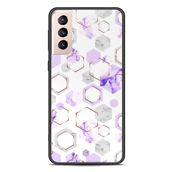 Stylish Marble Series Soft Phone Case - Premium Glass Case - Design 5 - Samsung Galaxy S21 FE 5G