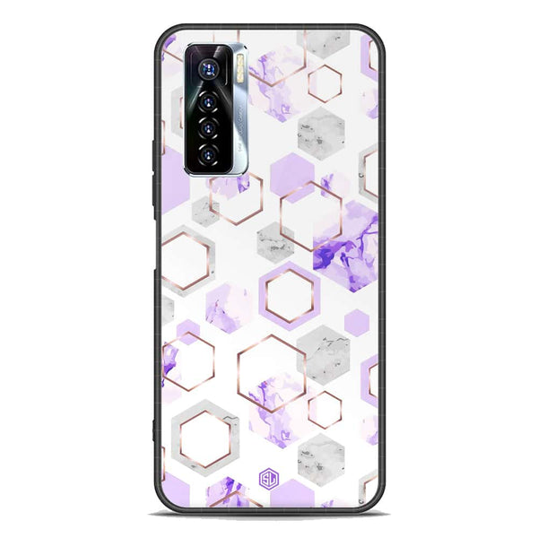 Stylish Marble Series Soft Phone Case - Premium Glass Case - Design 5 - Tecno Camon 17 Pro