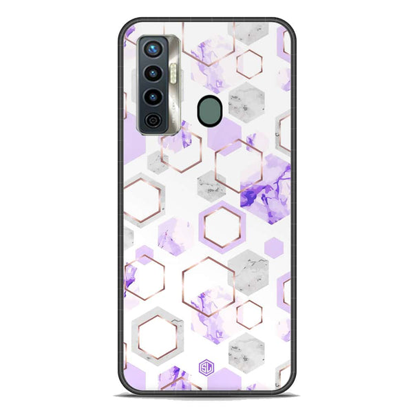 Stylish Marble Series Soft Phone Case - Premium Glass Case - Design 5 - Tecno Camon 17