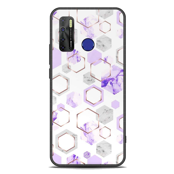 Stylish Marble Series Soft Phone Case - Premium Glass Case - Design 5 - Tecno Camon 15