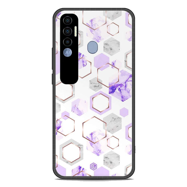 Stylish Marble Series Soft Phone Case - Premium Glass Case - Design 5 - Tecno Spark 7 Pro