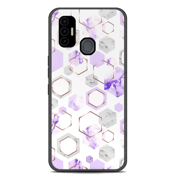 Stylish Marble Series Soft Phone Case - Premium Glass Case - Design 5 - Tecno Spark 7