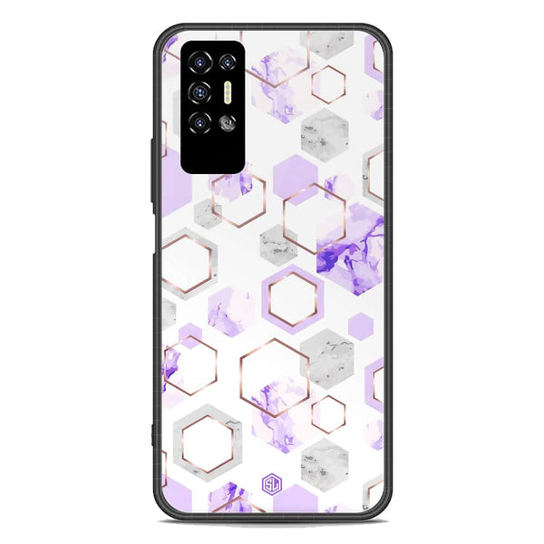 Stylish Marble Series Soft Phone Case - Premium Glass Case - Design 5 - Tecno Pova 2