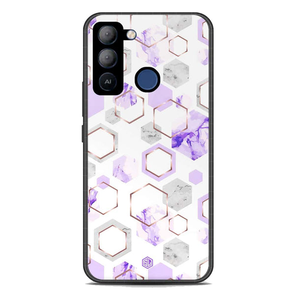 Stylish Marble Series Soft Phone Case - Premium Glass Case - Design 5 - Tecno Pop 5 LTE