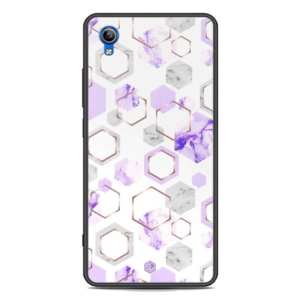 Stylish Marble Series Soft Phone Case - Premium Glass Case - Design 5 - Vivo Y91i
