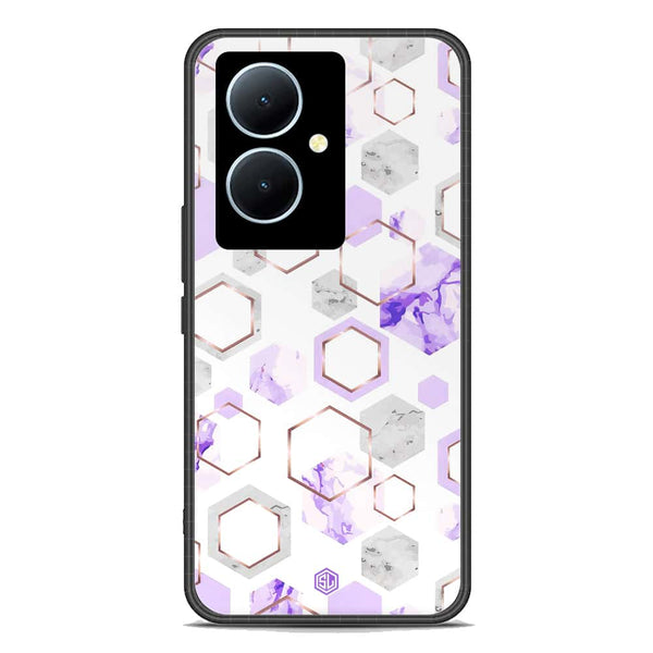 Stylish Marble Series Soft Phone Case - Premium Glass Case - Design 5 - Vivo Y78 Plus 5G