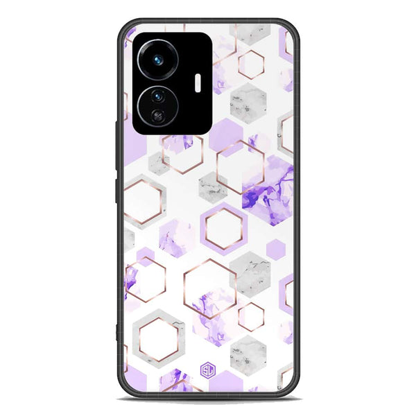 Stylish Marble Series Soft Phone Case - Premium Glass Case - Design 5 - Vivo Y77 5G
