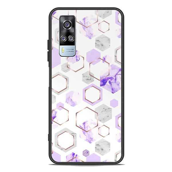 Stylish Marble Series Soft Phone Case - Premium Glass Case - Design 5 - Vivo Y51 (2020 December)