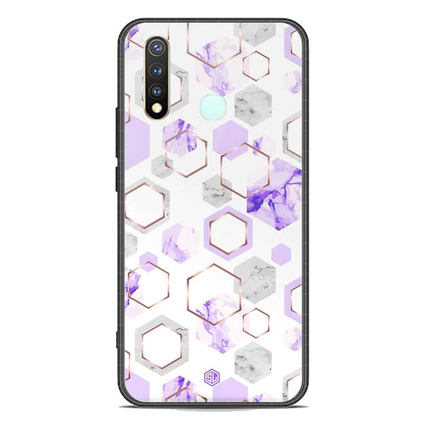 Stylish Marble Series Soft Phone Case - Premium Glass Case - Design 5 - Vivo Y19