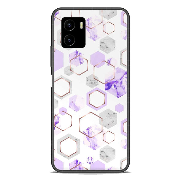 Stylish Marble Series Soft Phone Case - Premium Glass Case - Design 5 - Vivo Y15a