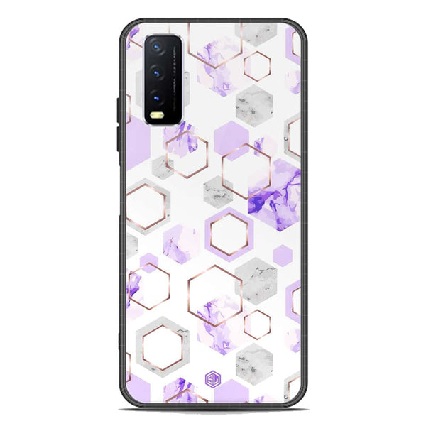 Stylish Marble Series Soft Phone Case - Premium Glass Case - Design 5 - Vivo Y12s