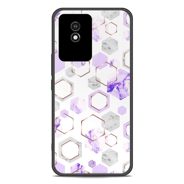 Stylish Marble Series Soft Phone Case - Premium Glass Case - Design 5 - Vivo Y02A