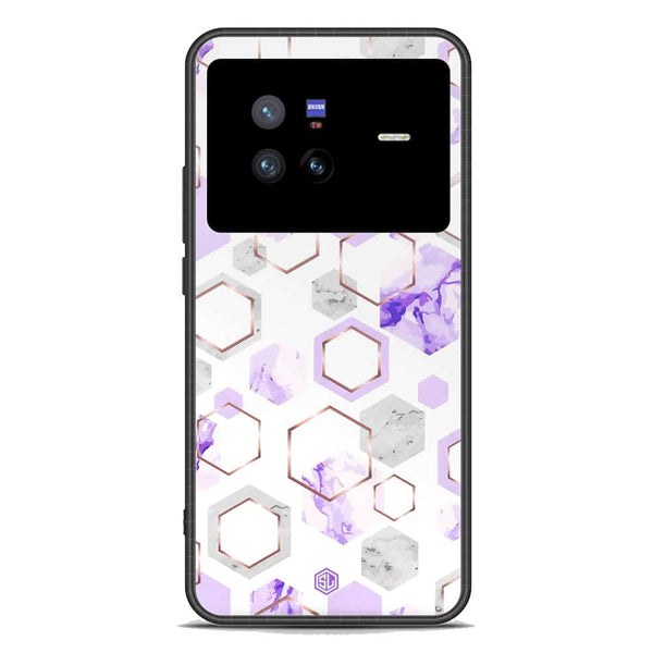 Stylish Marble Series Soft Phone Case - Premium Glass Case - Design 5 - Vivo X80