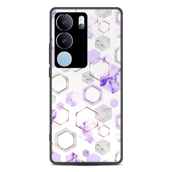 Stylish Marble Series Soft Phone Case - Premium Glass Case - Design 5 - Vivo V29