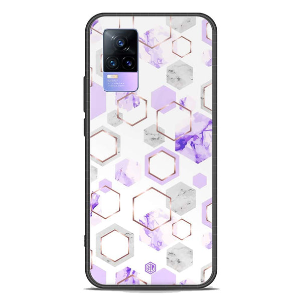 Stylish Marble Series Soft Phone Case - Premium Glass Case - Design 5 - Vivo V21e