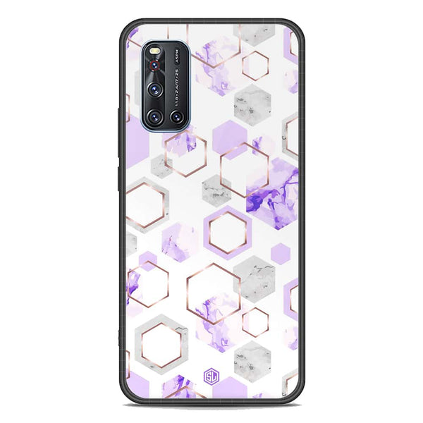 Stylish Marble Series Soft Phone Case - Premium Glass Case - Design 5 - Vivo V19