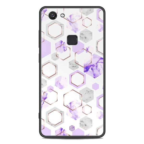Stylish Marble Series Soft Phone Case - Premium Glass Case - Design 5 - Vivo V7